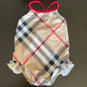 “SOLD” Burberry check swimsuit 2Y